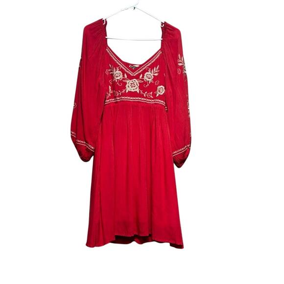 Savanna Jane Dresses & Skirts - Savanna Jane Embroidered Boho Dress Women's Large NWT Coral Floral Long Sleeve